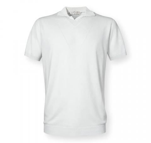 CASHMERE COMPANY Polo Uomo In Cotone E Lino C26S18 Colore Bianco 102