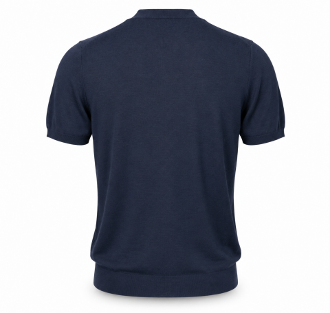 CASHMERE COMPANY Polo Uomo In Cotone E Lino C26S18 Colore Blu Scuro 151