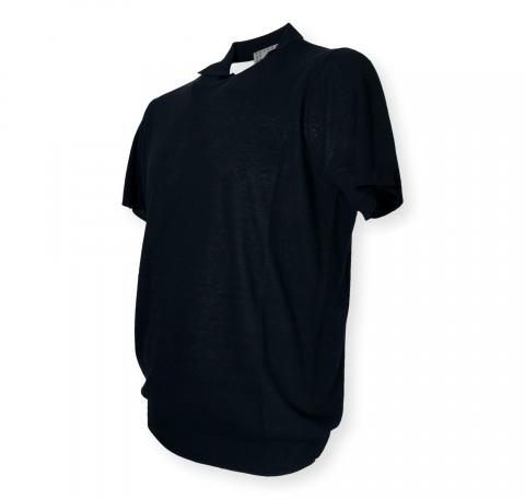 CASHMERE COMPANY Polo Uomo In Cotone E Lino C26S18 Colore Nero 99