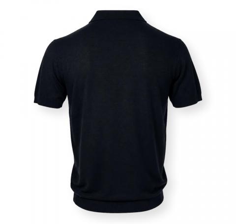 CASHMERE COMPANY Polo Uomo In Cotone E Lino C26S18 Colore Nero 99