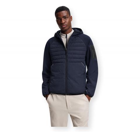 BOSS Giubbotto Uomo Idrorepellente con Cappuccio J Urbanex Hybrid HD 50541032 Colore Blu Scuro