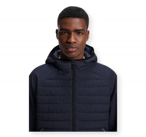 BOSS Giubbotto Uomo Idrorepellente con Cappuccio J Urbanex Hybrid HD 50541032 Colore Blu Scuro