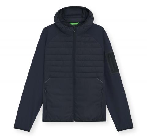 BOSS Giubbotto Uomo Idrorepellente con Cappuccio J Urbanex Hybrid HD 50541032 Colore Blu Scuro