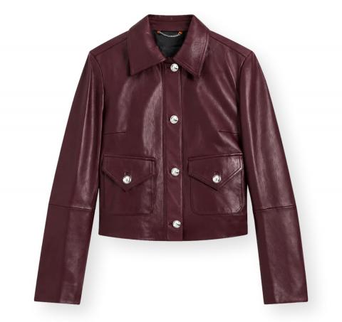 BOSS Giubbotto Donna in Pelle Con Bottoni Con Logo C Sakara 50562735 Colore Bordeaux
