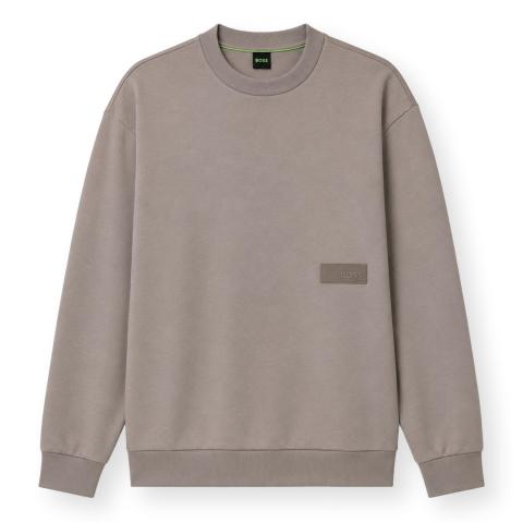 BOSS Felpa Uomo Girocollo In Cotone SW Crewneck 50564103 Colore Beige