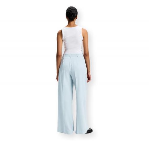 BOSS Pantalone Donna a Gamba Larga in Tessuto Elasticizzato C Tiwi2 50545580 Colore Celeste