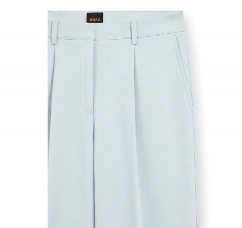 BOSS Pantalone Donna a Gamba Larga in Tessuto Elasticizzato C Tiwi2 50545580 Colore Celeste