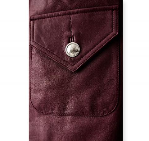 BOSS Giubbotto Donna in Pelle Con Bottoni Con Logo C Sakara 50562735 Colore Bordeaux