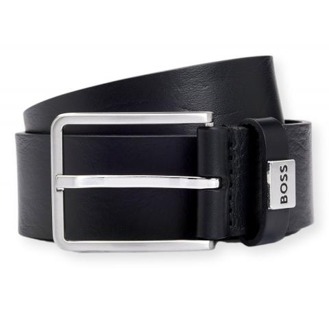 BOSS Cintura Uomo in Pelle Italiana con Fibbia Logo Elio Sz35 50529898 Colore Nero