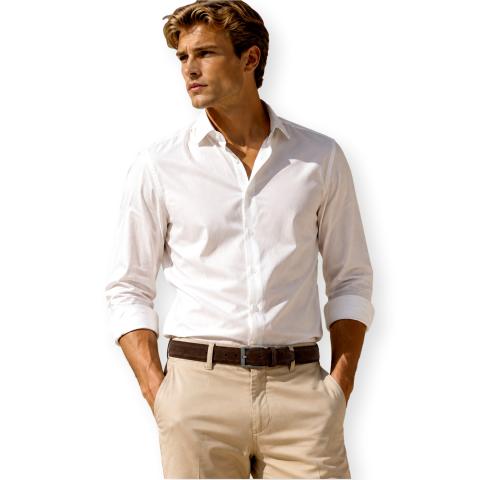 BOSS Cintura Uomo in Pelle Scamosciata Marrone con Fibbia Logo ELLOY 50563958