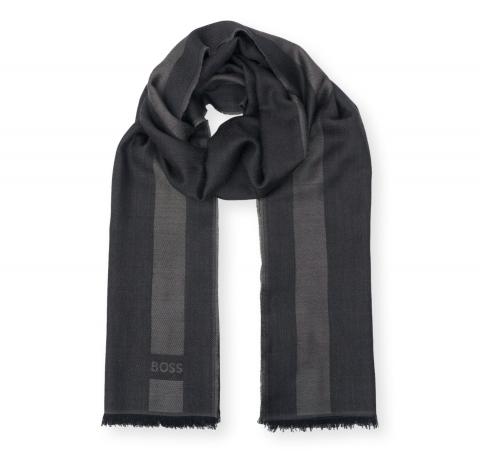 BOSS Sciarpa Uomo in Misto Lana con Frange Eryk 70x180 50547659 Colore Grigio