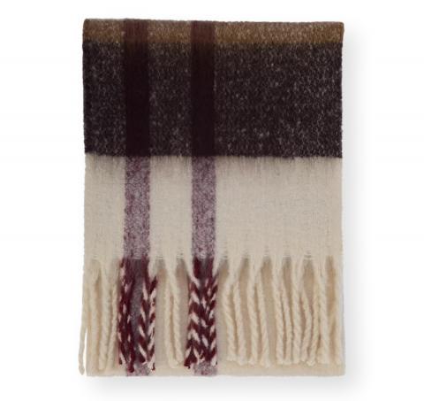 BARBOUR Sciarpa Donna Isla Tartan Boucle LSC0293TN30 Colore Avorio Tartan