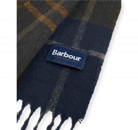BARBOUR Sciarpa Yorklane Tartan in Boucle con Frange USC0403TN43 Colore Classic Tartan