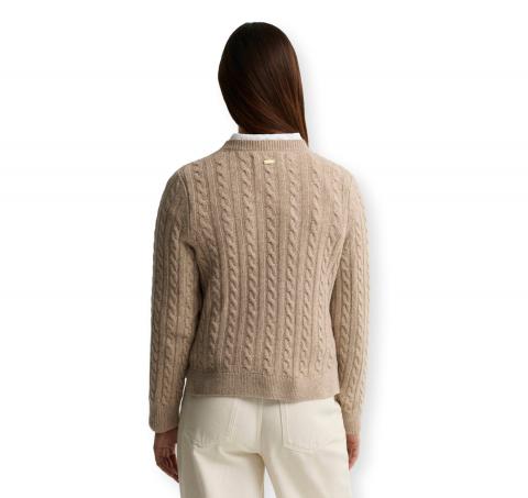 BARBOUR Ashdown Maglione Donna Misto Lana a Trecce LKN1834BE54 Colore Beige