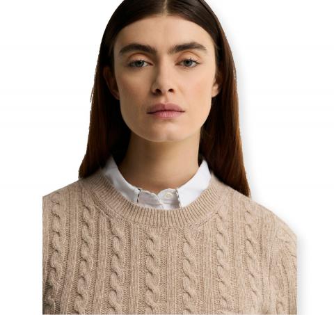 BARBOUR Ashdown Maglione Donna Misto Lana a Trecce LKN1834BE54 Colore Beige