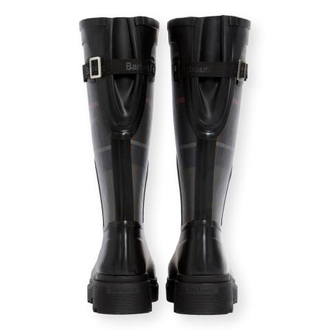 BARBOUR Dena Stivali Donna in Gomma Black Shadow Tartan LRF0153BK92