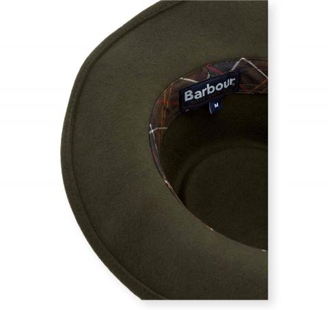 BARBOUR Cappello Uomo in Feltro di Lana Crushable Bushman MHA0007OL71 Verde