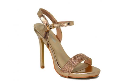 VERDE FASHION Scarpe Donna Sandalo Elegante Colore Rose Gold 2795