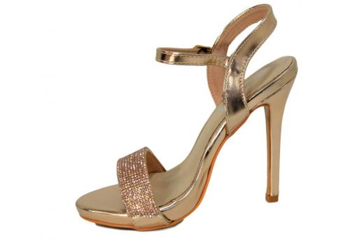 VERDE FASHION Scarpe Donna Sandalo Elegante Colore Rose Gold 2795