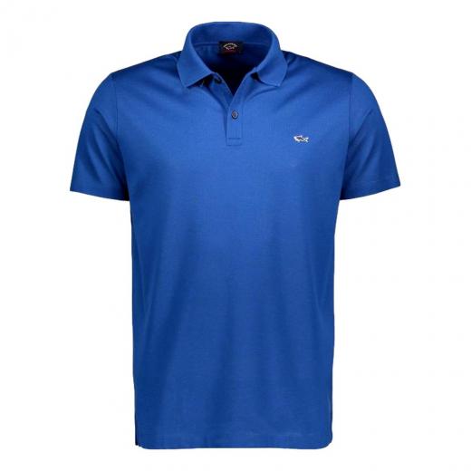 PAUL SHARK Polo in Cotone Organico Pique Con Shark Badge C0P1013 342 Bluette