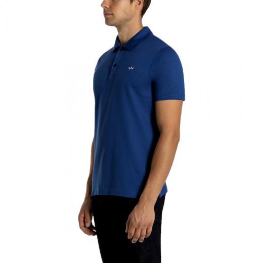 PAUL SHARK Polo in Cotone Organico Pique Con Shark Badge C0P1013 342 Bluette