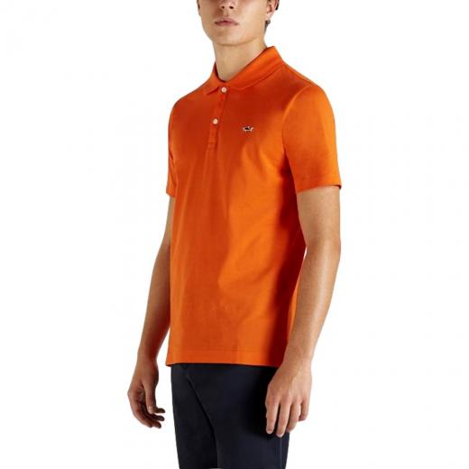 PAUL SHARK Polo in cotone organico pique' con shark badge C0P1013 630 Colore Arancio
