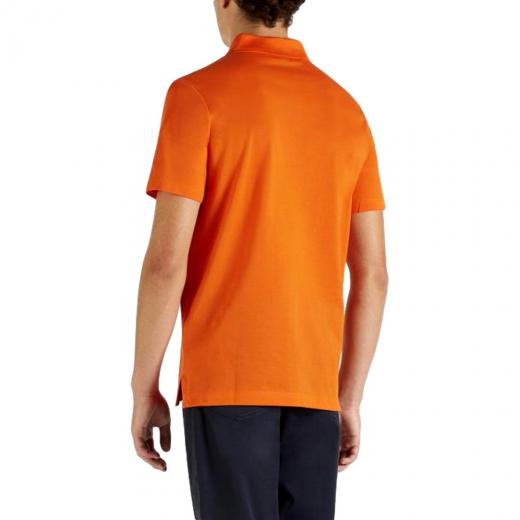PAUL SHARK Polo in cotone organico pique' con shark badge C0P1013 630 Colore Arancio