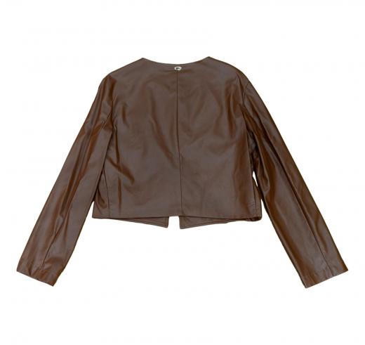 LISA KOTT Giacchina Similpelle Articolo LK2033 Curvy Style Colore Cuoio