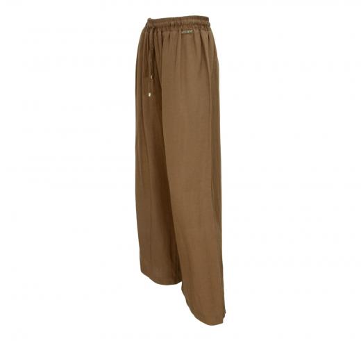 LISA KOTT PANTALONE PANTALACCIO DONNA CURVY STYLE COLORE MORO LK2013