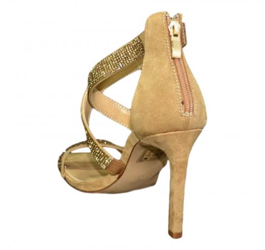 VERDE FASHION Scarpe Donna Sandalo Elegante 2787 Colore Camel