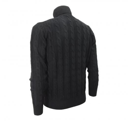 CASHMERE COMPANY Maglia Uomo Dolcevita Treccia 99 IU204715 Cashmere e Lana Colore Nero