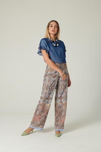 LISA KOTT Pantalone Donna LK08223 Linea Curvy Style Fantasia