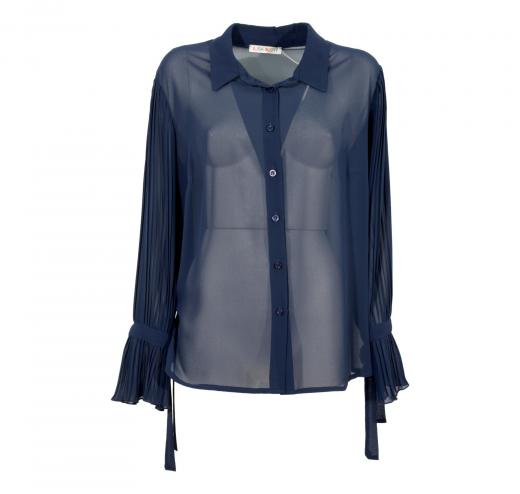 LISA KOTT CAMICIA DONNA CURVY STYLE COLORE BLU 4484 MADE IN ITALY