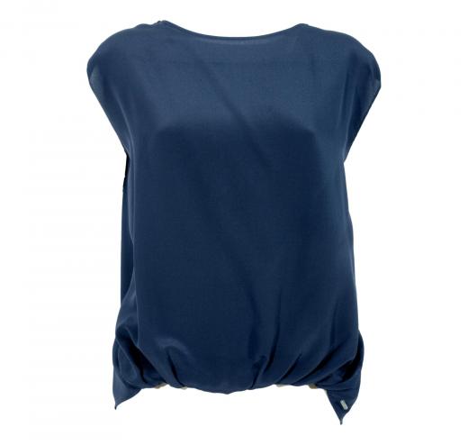 WOOLRICH Blusa Donna  Silk  Jersy Tee WWTEE1123 NS90 Colore Blu In Seta