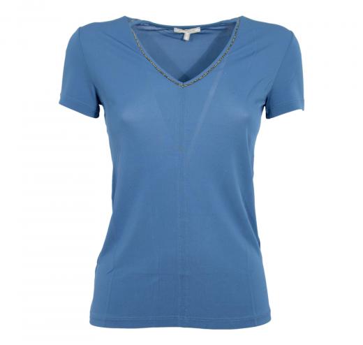 BORBONESE T-shirt Donna Scollo V Articolo 6DC334 Blue Naturale ev