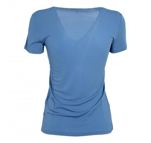 BORBONESE T-shirt Donna Scollo V Articolo 6DC334 Blue Naturale ev