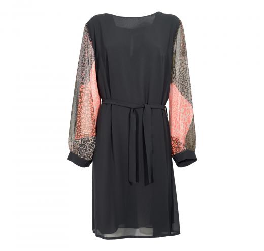 LISA KOTT Abito Donna Curvy Style Colore Salmone Nero Made in Italy