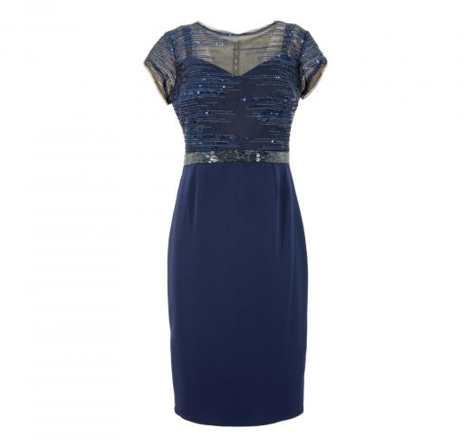 CABOTINE Abito Donna Modello Tubino CTFD-517 Colore Blu Strass