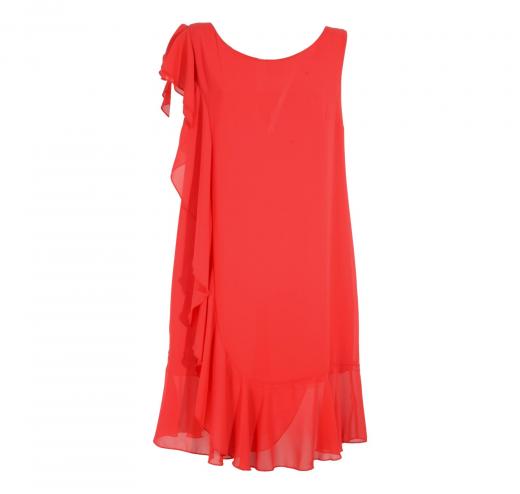 LISA KOTT Abito Donna Curvy Style Colore Rosso 4548 Made in Italy