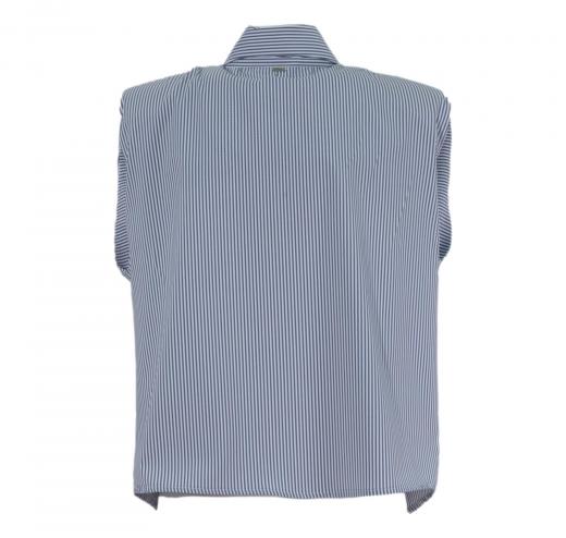 MDM Mademoiselle Du Monde Camicia Donna Colore Blu riga Bianca mdm019