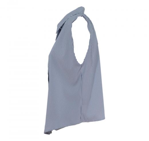 MDM Mademoiselle Du Monde Camicia Donna Colore Blu riga Bianca mdm019