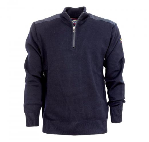 PAUL SHARK YACHTING Pull Mezza Zip con Toppe Modello C0P1028 Colore Blu