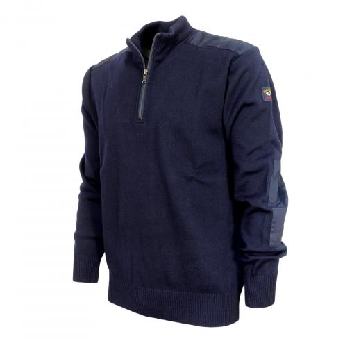 PAUL SHARK YACHTING Pull Mezza Zip con Toppe Modello C0P1028 Colore Blu