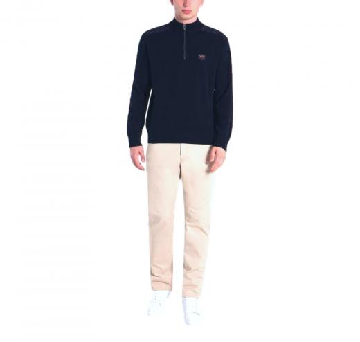 PAUL SHARK YACHTING Pull Mezza Zip con Toppe Modello C0P1028 Colore Blu