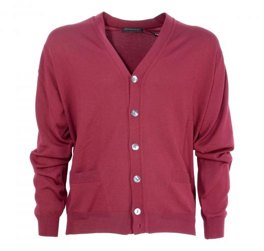 BRAMANTE Cardigan Merino Triploritorto Regular Fit Art. 102005 Colore Bordo'