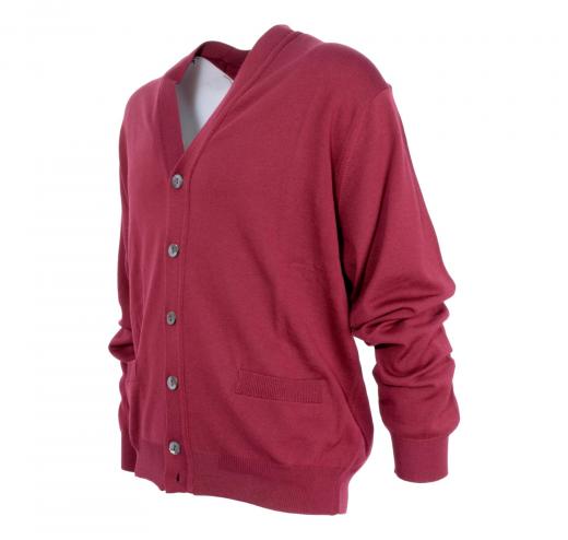 BRAMANTE Cardigan Merino Triploritorto Regular Fit Art. 102005 Colore Bordo'