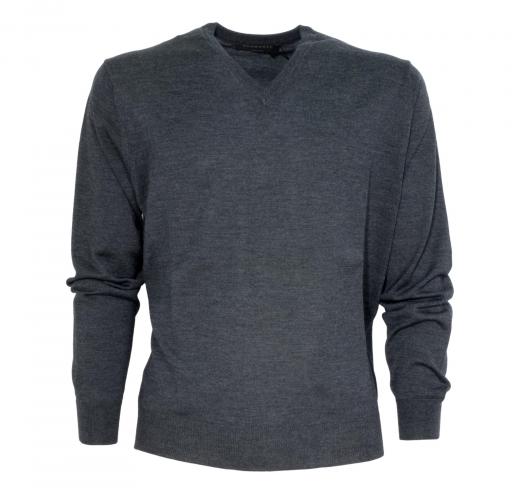 BRAMANTE PULL Uomo Collo V Merino Triploritorto Regular Fit 102001 Colore Grigio