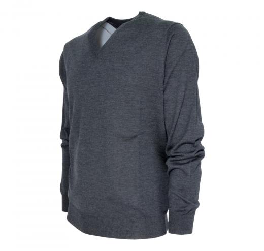 BRAMANTE PULL Uomo Collo V Merino Triploritorto Regular Fit 102001 Colore Grigio