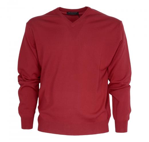 BRAMANTE Pull Uomo Collo V Merino Triploritorto Regular Fit 102001 Colore Rubino
