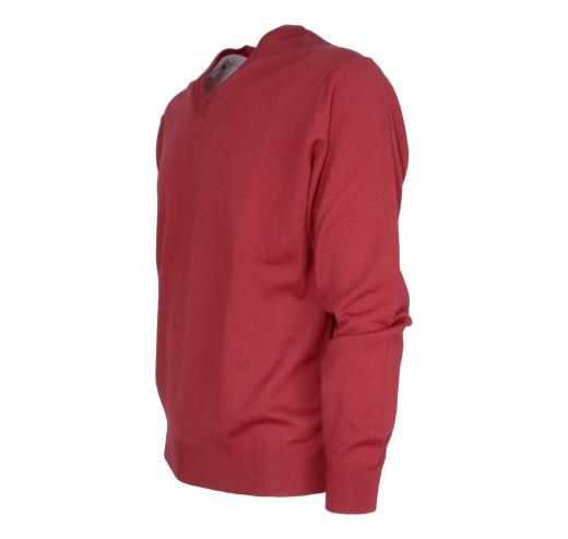 BRAMANTE Pull Uomo Collo V Merino Triploritorto Regular Fit 102001 Colore Rubino